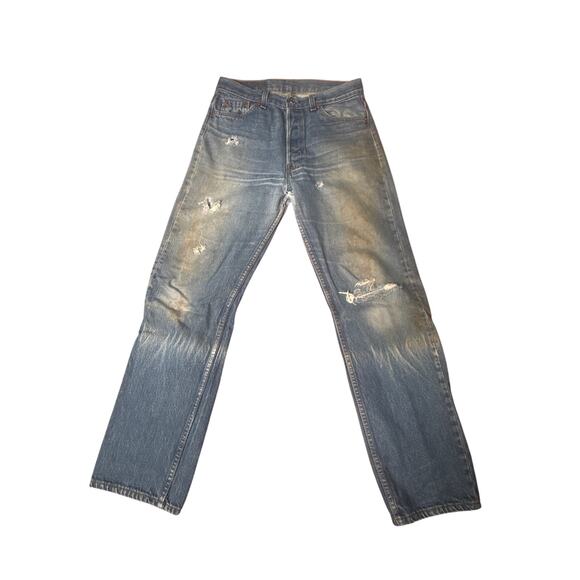 Vintage 1992 Levi’s 501 USA Made Jeans 30x30 Distressed Workwear Fade - Picture 1 of 11